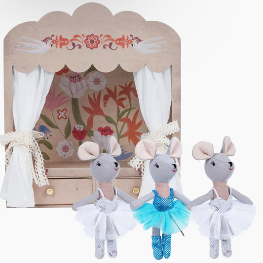Ballerina Mouse and Friends in A Theater Box, with Magnetic Hands